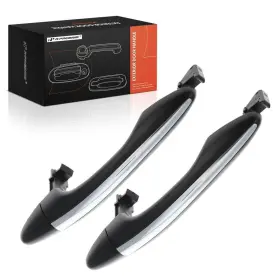 A-premium 192659799708 2 Piece Front And Rear Exterior Outside Door Handle Set Black Chrome Kia Optima