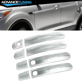 Adv-68214b Advancetuning For 12-18 Ford Focus 13-19 Escape Chrome Door Handle Cover Caps With 1 Keyhole