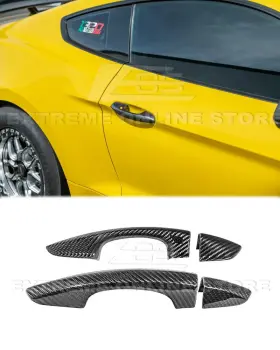 B-vent-1111-bkcf Aftermarket Products For 15-23 Ford Mustang Tape On Side Outer Set New Carbon Fiber Door Handle Cover B-vent-1111-bkcf Aftermarket Products For 15-23 Ford Mustang Tape On Side Outer Set New Carbon Fiber Door Handle Cover
