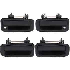 Am802281sx01 Ammotor2020 Set Of 4 Door Handles Black Exterior Outside Outer For 88-93 Corolla 89-92 Prizm