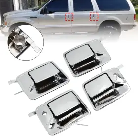 7c3z2522406aa Amotopart 4pcs Chrome Exterior Door Handle Set For Ford F-250 F-350 Super Duty 1999-16