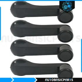 10005881 Autobasicparts For 1989-2000 Honda Civic Left Right Side Black 4 Pcs Inside Window Crank Handle