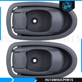 10142695 Autobasicparts For 2001-2004 Kia Spectra Gray 2 Pcs Front Rear Left Side Interior Door Handle