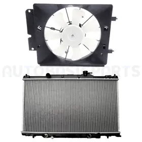 12816963 Autobasicparts Fit For 2002-2006 Honda Cr-v 2.4l Cooling Fan And Aluminum Radiator Kit