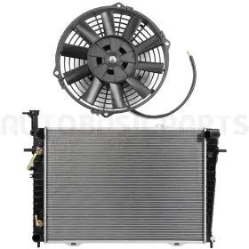 12816971 Autobasicparts Fit For 2005-2008 Kia Sportage 2.7l Cooling Fan And Aluminum Radiator Kit