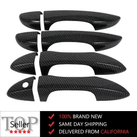 Autodayplus Adp12720101s For 2014-18 Toyota Corolla Front Rear L R Door Handle Cover Carbon Fiber