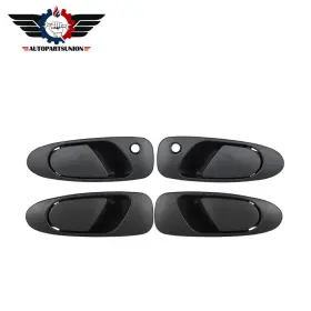 Sadp80250301s Autopartsunion Set Of 4 Door Handles Black Exterior Right Left Front Rear For Honda Civic 92-95