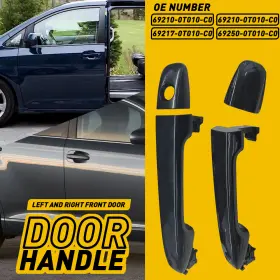13447188 Auxito Primed Front Passenger Side Exterior Door Handle Kit For 2011-2016 Toyota Sienna