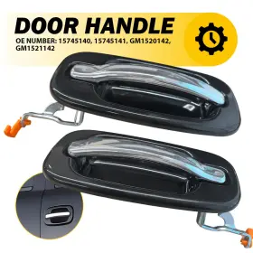 15745140 Auxito 2pcs Rear Exterior Door Handle For 2000-06 Chevy Suburban Avalanche 1500 2500 O
