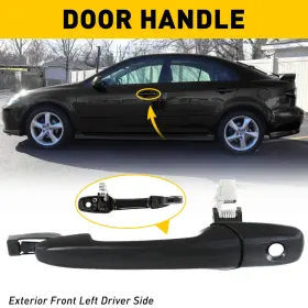 Auxito 192659158840 Door Handle Outside Black Front Driver Side Left For Mazda 3 6 Cx-7 Cx-9 Rx-8