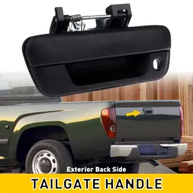 25801998 Auxito For Chevy Colorado 2004-2012 Tailgate Handle Textured With Key Hole Black Epo