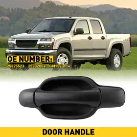 Gm1520114 Auxito 25875523 5802004 Exterior Door Handle 2004-2012 For Chevrolet Gmc Colorado Canyon Rear Left Black