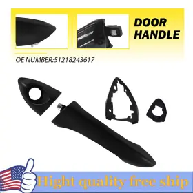 51218243617 Auxito Front Left Exterior Door Handle Black For 2000-2006 Bmw X5 R