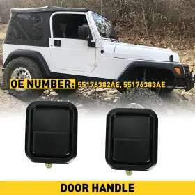55176382ae Auxito Pair Metal Outside Full Door Handles 1987 2006 - For Jeep Wrangler Yj Tj