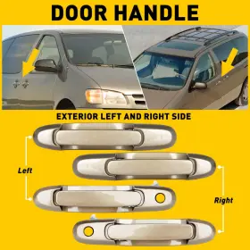 6923002030 Auxito 4x Outside Exterior Door Handles For 1998-03 Toyota Sienna Front Rear Right Left