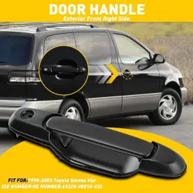 9210-08010-c0 Auxito 80357 Exterior Outer Handle Rh Door Fit Front 98-03 Toyota Passenger Sienna Black Side