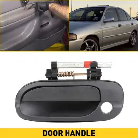 806076z608-pfm Auxito Fit Nissan Sentra Front 2000-2006 Left Outside Door Handle Black Plastic Epo