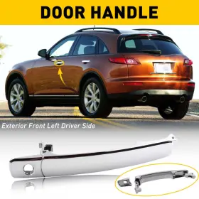 80640ca012-pfm Auxito Left Driver Outside Door Chrome Handle For 03-up Nissan Murano Rogue Infiniti Us