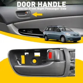 81284 Auxito Inside Door Handle Front Right Passenger Gray For 2004-10 Toyota Sienna K
