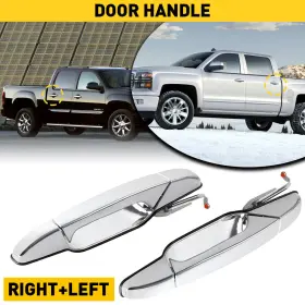 Adp12160301s Auxito Chrome Door Handle Rear Passenger Right Left Side For 07-13 Chevy Gmc Outside J