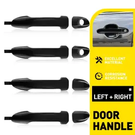 Adp823561s01 Auxito For 2004-2009 Kia Spectra Exterior Smooth Black 4pcs Right Left Side Door Handle