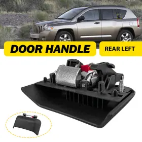 At1569115yt Auxito Left Driver Side Rear Outer Handle Black Fit Jeep Compass 2006-2017 M