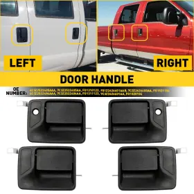 4c3z2522404aaa Auxito Autoparts Front Rear Door Handle Righ& Left Set For 1999-2016 Ford F-250 Super Duty Black