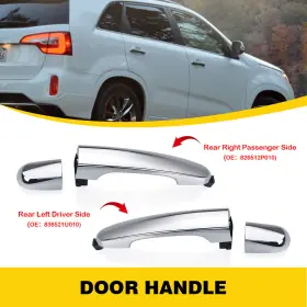 Mbs-wm-sorento-11-15 Auxito Autoparts Door Handle Outside Rear Driver Side Left Right For 2011-2015 Kia Sorento Chrome