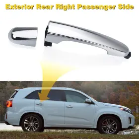 Eoq-ww-98412 Auxito Chrome Door Handle Rear Right Side For 2011-2015 Kia Sorento Outside Car Auto Us