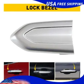 Fz03517 Auxito Front Door Handle Lock Cylinder Cover Chrome Fit For 2016-2019 Cadillac Ct6 Xt5