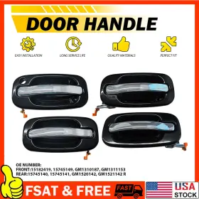 Gm1310187 Auxito New Outer Door Handles Set Of 4 Chrome No Keyhole For 99-06 Silverado Sierra B
