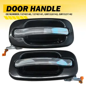 Gm3523msr2pc Auxito Rear Outside Door Handles Set Chrome For 99-06 Silverado Tahoe Sierra Yukon M