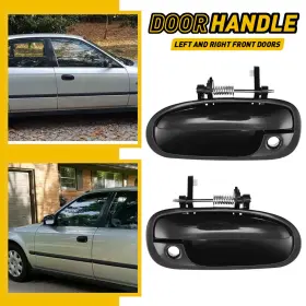 Hd3239sflr Auxito Fit 1996-2000 Honda Civic Front Outside Door Handles Lh And Rh Side Smooth Black