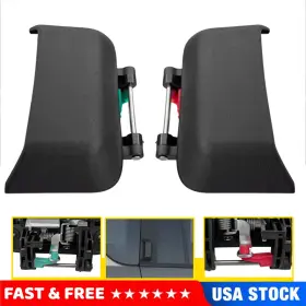 Mbs-wm-compass-07-16rl Auxito 2x Door Handle Rear Lh Rh For 2007-2016 Jeep Compass Exterior Black Plastic