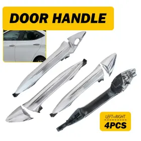 Mbs-wm-elantra-11-16flc Auxito 4pcs Door Cover Handle Fit 2011-16 Hyundai Elantra Front Rear Left Right Chrome