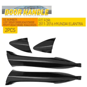 Mbs-wm-elantra-11-16rl Auxito 1 For Elantra Hyundai 2011-2016 Rear Left Right Exterior Door Handle Black 2pc