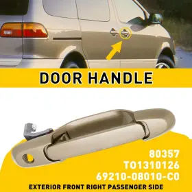 Mbs-wm-sienna-98-03-frg Auxito Outside Door Front Handle Passenger Rh Side Beige Fits Toyota Sienna 1998-2003