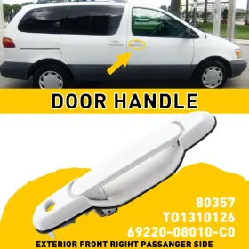 Mbs-wm-sienna-98-03-frw Auxito Front Exterior Passenger Outside Right Door Handle White 98-03 For Toyota Sienna