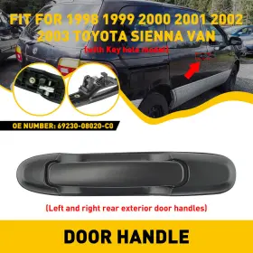 Mbs-wm-sienna-98-03-r Auxito Door Handle Rear Sliding Or Left Right For 1998-2003 Toyota Black Sienna