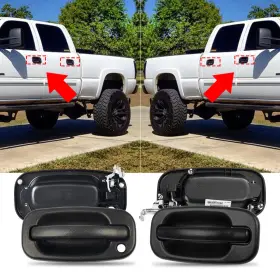 Mbs-wm-silverado-1999-2006 Auxito 4pcs Exterior Door Right Handles Left Fit Avalanche/silverado/gmc Chevy Yukon