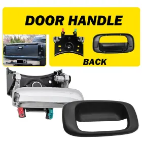 Mbs-wm-silverado-99-07c Auxito Rear Tailgate Handle Chrome With Bezel For 99-06 Chevrolet Silverado Sierra Truck