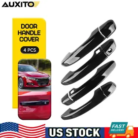 Mbsg-accord-18-22b Auxito For Honda Accord 2018-2022 Gloss Black Door Handle Protector Covers With Keyway