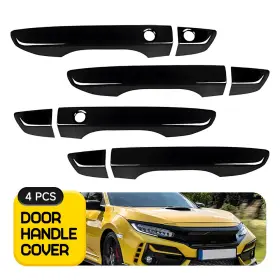 Mbsg-civic-16-21b Auxito For 2016-2021 Honda Civic Gloss Black 4pcs Door Handle Covers With Smart Keyhole