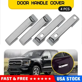 Mbsg-f150-21-24cs Auxito Chrome 4 Door Handle Cover For 2021-2024 Ford F-150 With Smart Keyhole