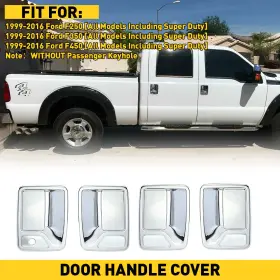 Mbsg-f250-99-16 Auxito Chrome Door Covers Handle Cover For 99-16 Ford F250 F350 F450 F550 Superduty 4dr