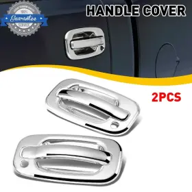 Mbsg-silverado-99-06-2pcs Auxito For 1999-2006 Chevy Silverado / Gmc Sierra Chrome 2 Door Handle Covers With Pskh