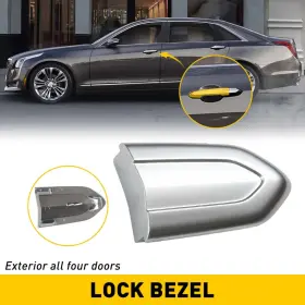 Mbssg-xt5-17-19 Auxito 1x Door Lock Cylinder Chrome Cover Trim Cap For 2013-19 Cadillac Ats Xts Cts Ct6