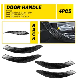 Mfs-f30-13-18txw Auxito 2 4pcs Carbon Look Interior Door Handle Cover Trim For Bmw 3 Series F30 2013-2018
