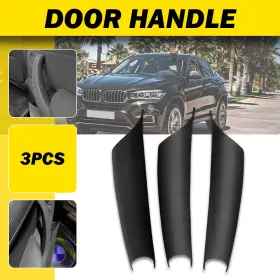 Mfs-x5-14-18-3 Auxito 3pcs Door Pull Handle Inside Covers For Bmw X5 F15 2014-2018 Beige/black Lh&rh