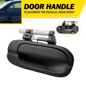 Ni1521108 Auxito Rear Right Exterior Door Handle For 2000-06 Nissan Sentra Smooth Black